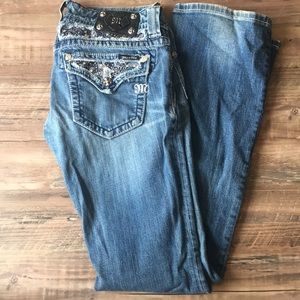 Miss Me swirl bling jeans 28 boot cut